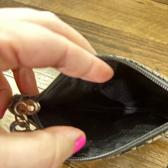 Coach Signature C Jacquard Print Leather Trim Wristlet - Picture 5 of 9